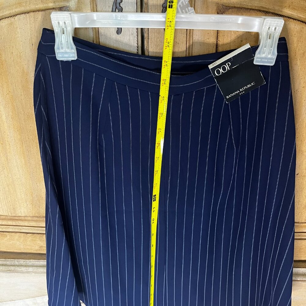 NWT Banana Republic Navy and White Striped Formal Skirt - Picture 4 of 6